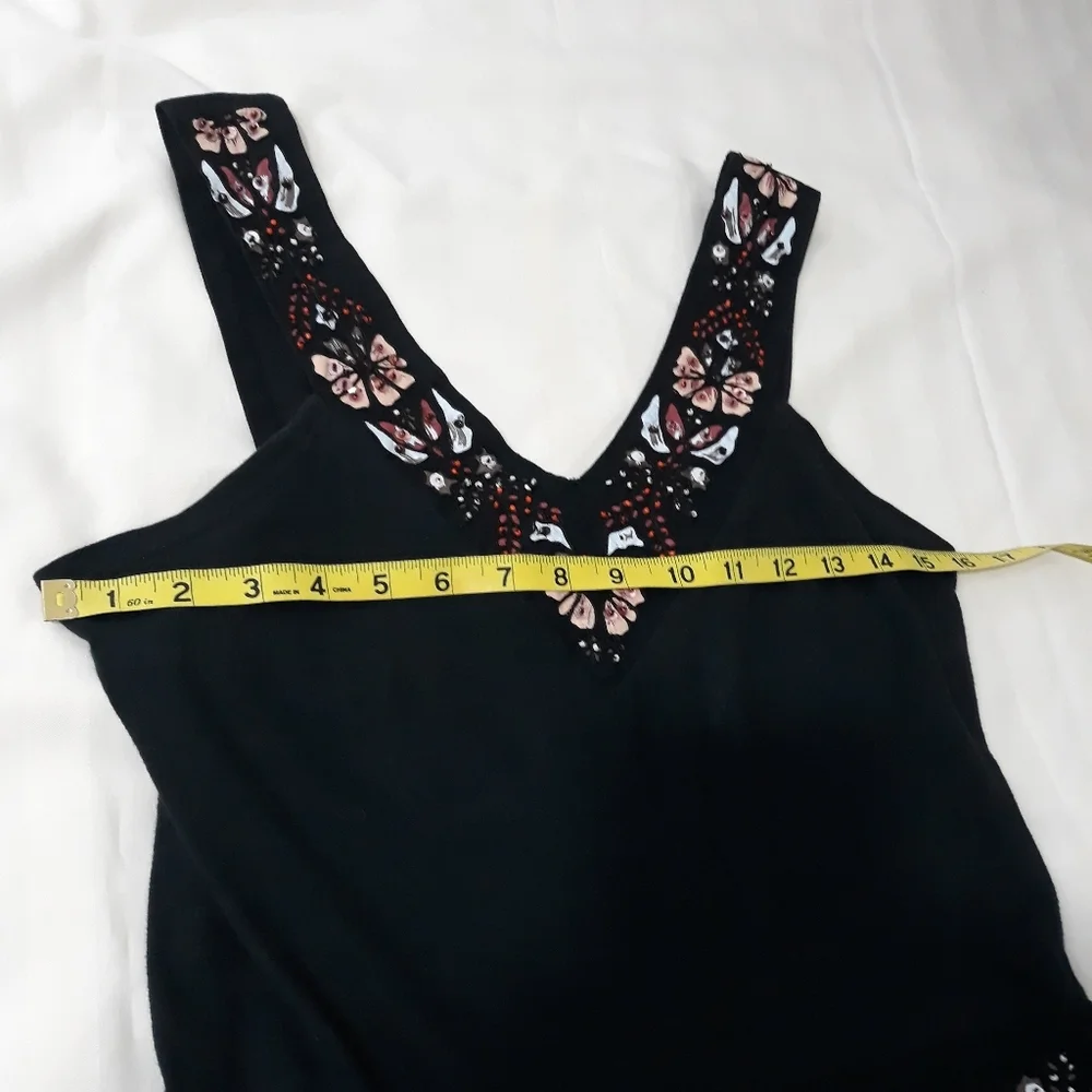 Mix Nouveau 100% Cotton Black Beaded  Dress Size Medium - Picture 10 of 11